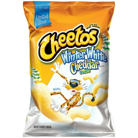 Cheetos Puffs Winter White Cheddar Chees Flavored Snacks Limited Time, 8 Oz.
