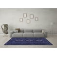 thumbnail image 3 of Ahgly Company Machine Washable Indoor Rectangle Persian Blue Traditional Area Rugs, 5' x 7', 3 of 4