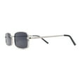 thumbnail image 3 of Mens Classic Narrow Rectangle Metal Rim Dad Sunglasses Silver - Black, 3 of 4