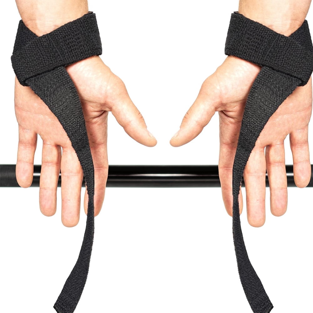 Lifting Straps - Wrist Support Wraps - for Powerlifting, Bodybuilding, Gym Workout-black