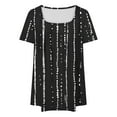 thumbnail image 4 of Hvyesh Plus Size Tops for Women Casual Square Neck Short Sleeve Tshirt Loose Fit Summer Stripe T Shirts Trendy 2025 Hasta 70% de descuento, 4 of 4