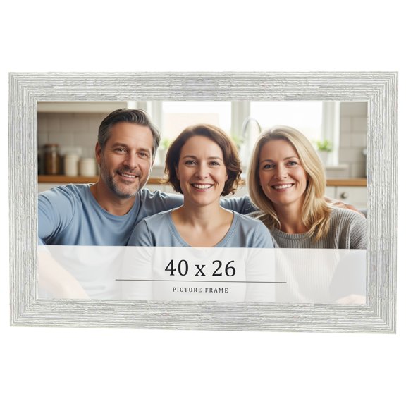 40x26 Frame White Real Wood Picture Frame Width 1.5 inches | Interior Frame Depth 0.5 inches | Barn