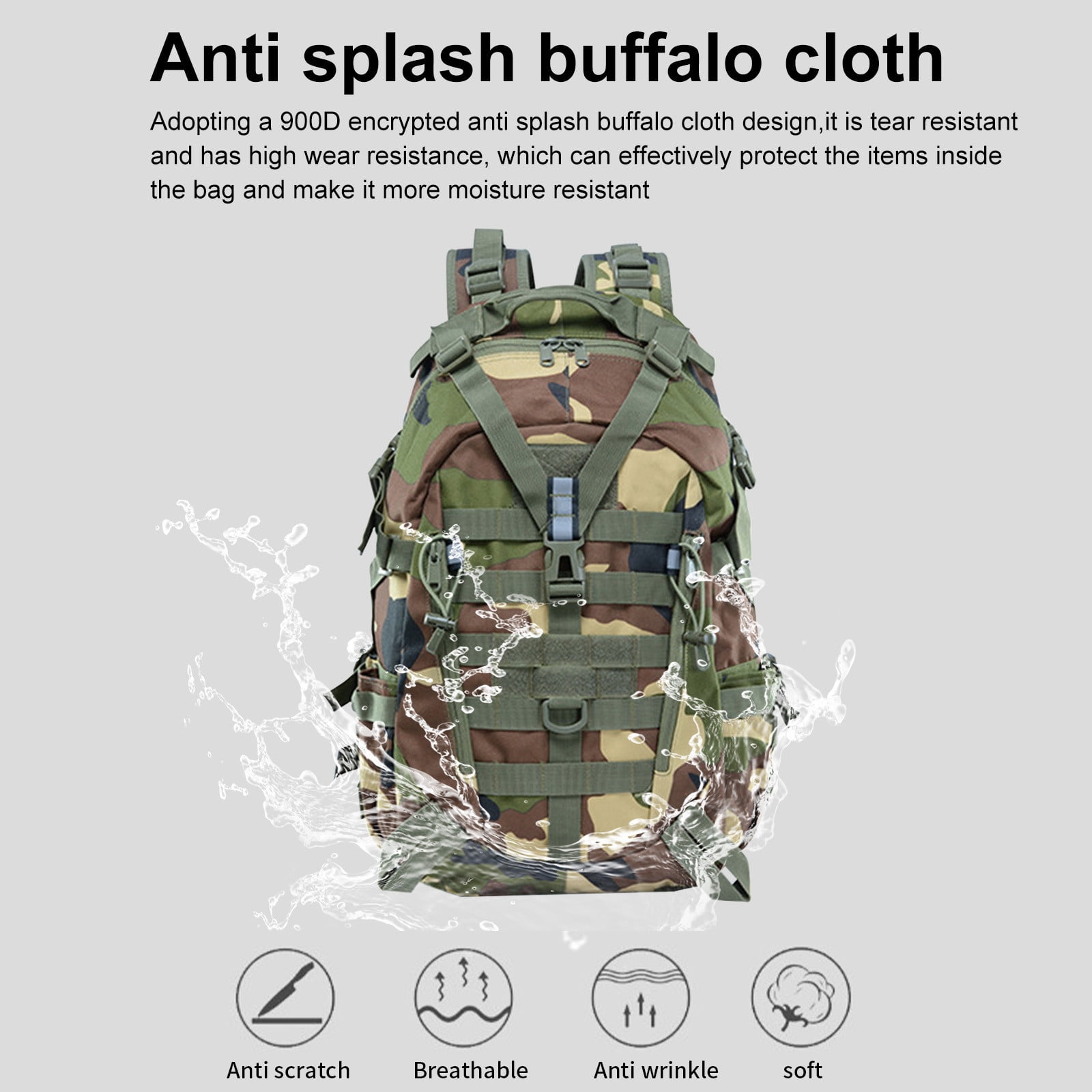 バッグ Always camo ripstop reusable bag Multi High Capacity Backpack for Men & Women, Tactical Sling