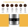 thumbnail image 4 of Vucchini Manual Coffee Grinder with Ceramic Burr - 6 Adjustable Settings - Portable Hand Coffee Bean Mill - Silver, 4 of 9