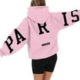 thumbnail image 4 of jtjvou Women's Hoodies Pullover Paris Sweatshirts Long Sleeve Loose Letter Print Hooded Pullover Tops Fall Clothes Women,Pink,S, 4 of 4