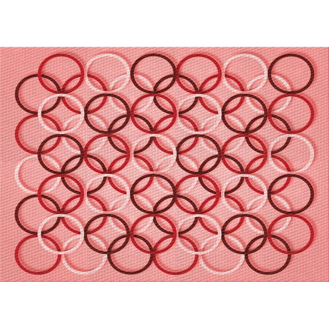 Ahgly Company Tapis d'Intérieur Lavables en Machine, Rectangle Pastel Transitionnel, Rose, 2' x 4'