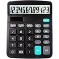 thumbnail image 1 of Calculadora de oficina básica: calculadoras de batería solar dual de 12 dígitos con pantalla LCD grande, calculadora de oficina con botones grandes, 1 of 5