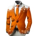 thumbnail image 4 of YMNXA Big Kids Boys Christmas Formal Coat Long Sleeve Lapel Snowflake Print Comfortable Jacket For Party Orange 9-10 Years, 4 of 4
