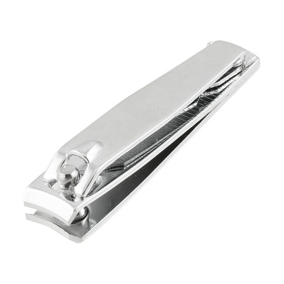 Unique Bargains Silver Tone Metal Curved Edge Built in File Nail Clippers Trimmer Cutter Tool