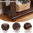 thumbnail image 6 of Farmhouse 46" Console Table with 2 Drawers, Rustic Wood 2 Tier Entryway Table with Open Storage Shelf, Vintage Sofa Tables for Living Room, Walnut, 6 of 9