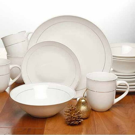 Gibson Home Channing Metal-Banded 16-Piece Dinnerware Set
