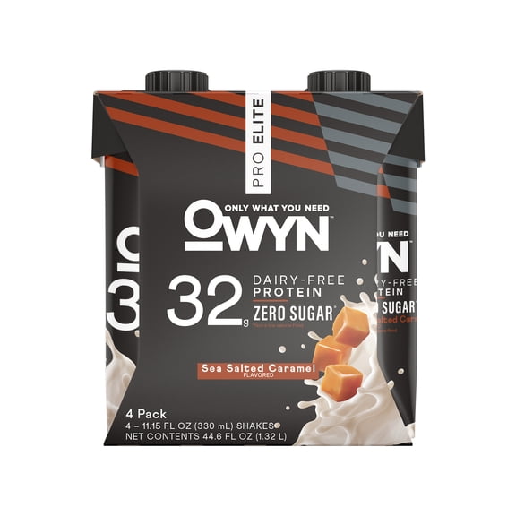 OWYN Pro Elite 32g High Protein Shakes, Sea Salt Caramel, 11.15 fl oz, 4 Count