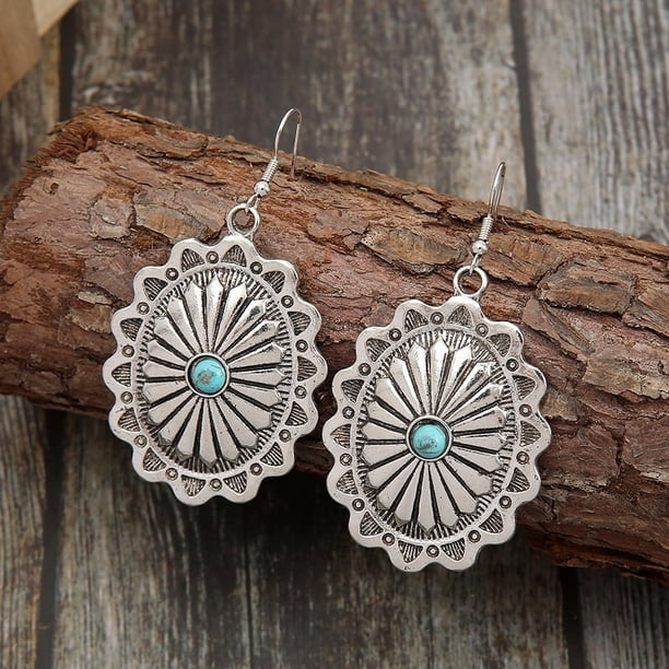 Xiao Hua Pendientes colgantes de estilo retro, nuevos y únicos, para mujer, estilo étnico bohemio vintage (plateados).