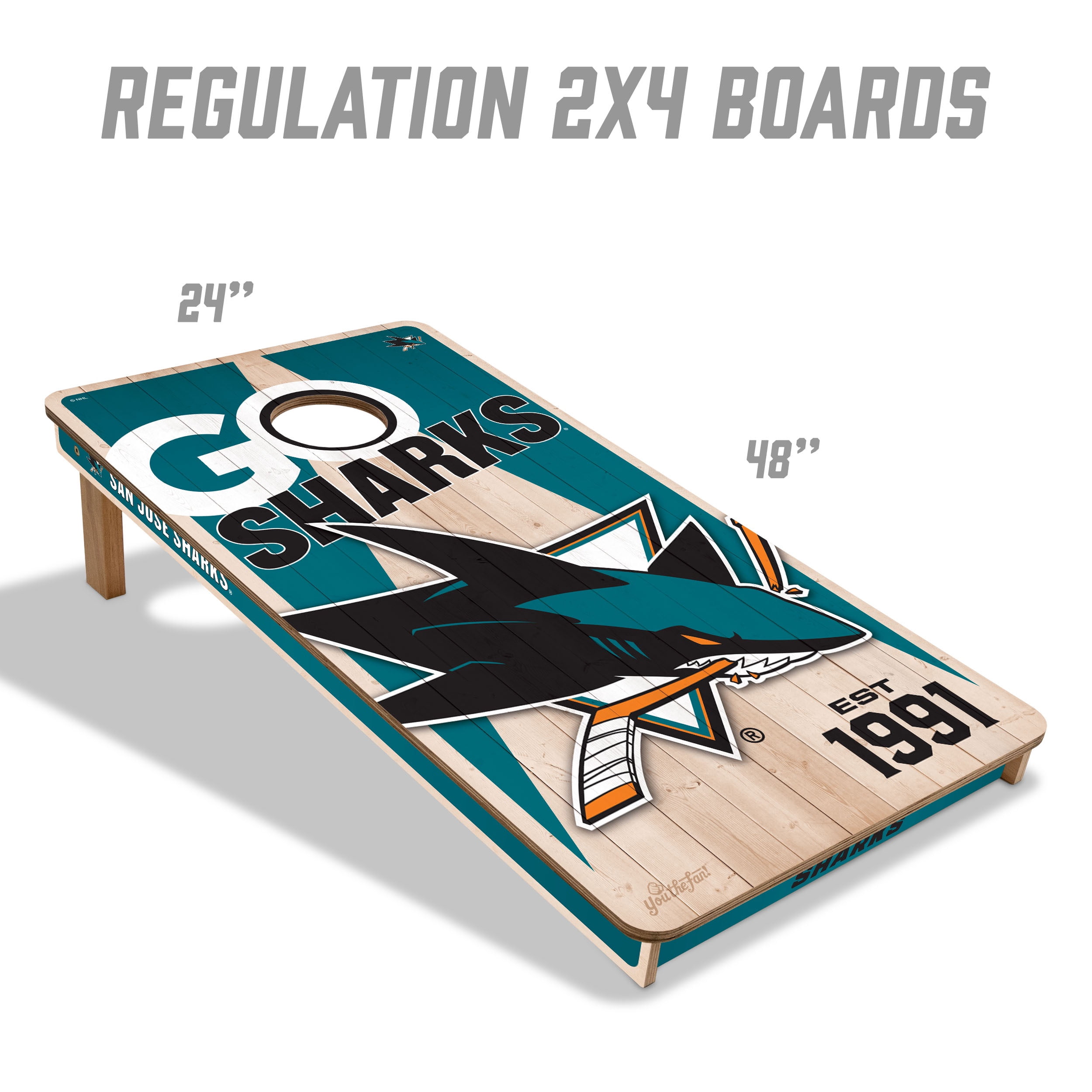 YouTheFan NHLSan Jose Sharks 2' x 4' Cornhole Game