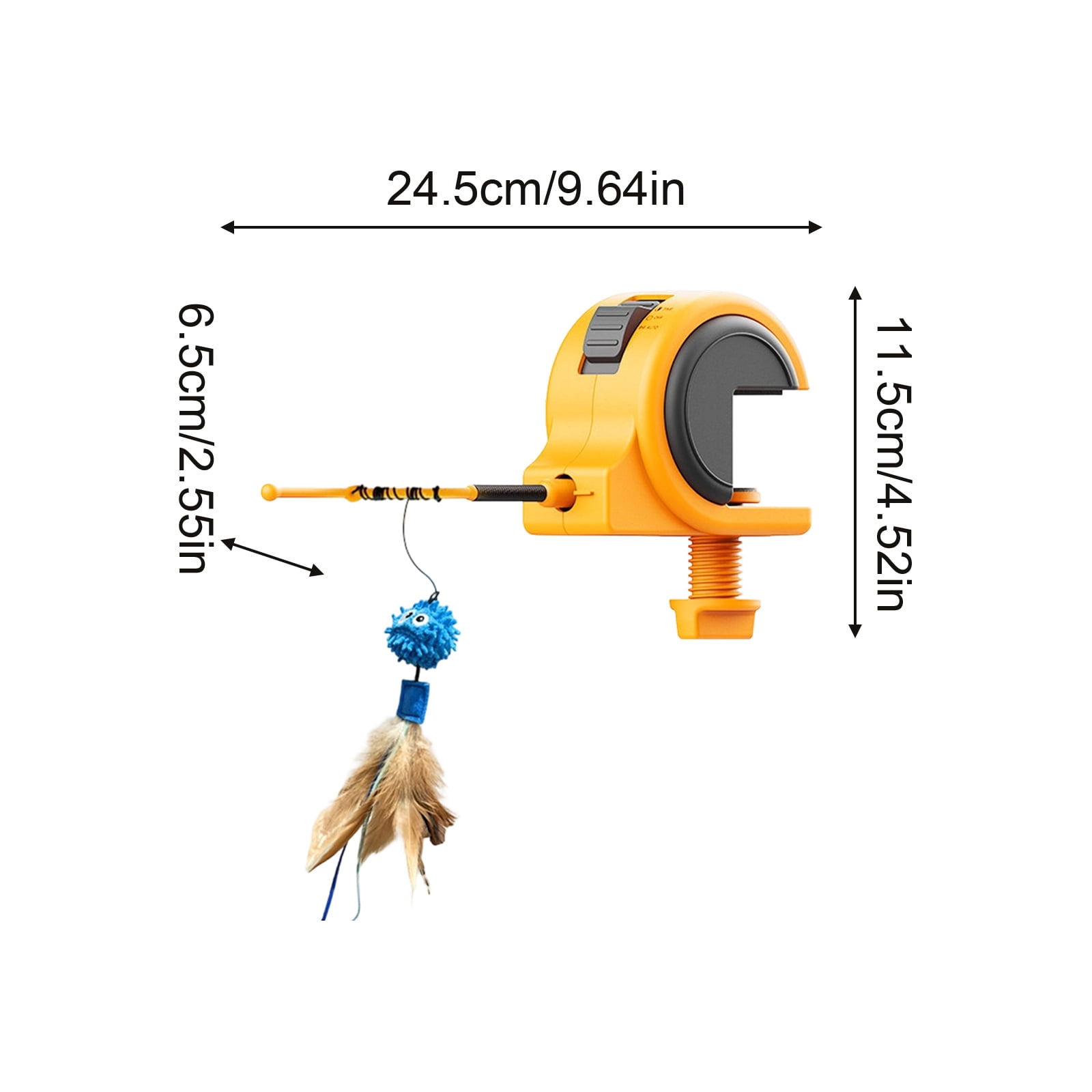 StlyGar Interactive Cat Toys for Indoor Cats, Automatic Sensor Cat Teaser Feather Wand Chase Exercise Entertainment Stimulation Toy, USB Rechargeable Self Play Hanging Toy