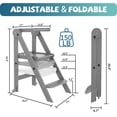 thumbnail image 3 of G TALECO GEAR Foldable Toddler Tower, Kitchen Kids Step Stool Helper, Standing Tower with 3 Adjustable Heights, Gray, 3 of 9