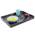 thumbnail image 3 of MARBLE SWIRL BLACK/WHITE RECT TRAY, 3 of 4