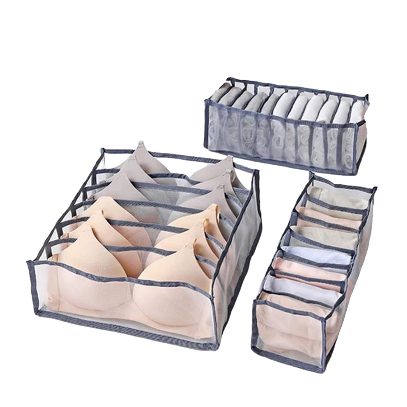 Wardrobe Clothes Organizer for Underwear , 3 Packs Extra Large Drawer Organizers for Clothing