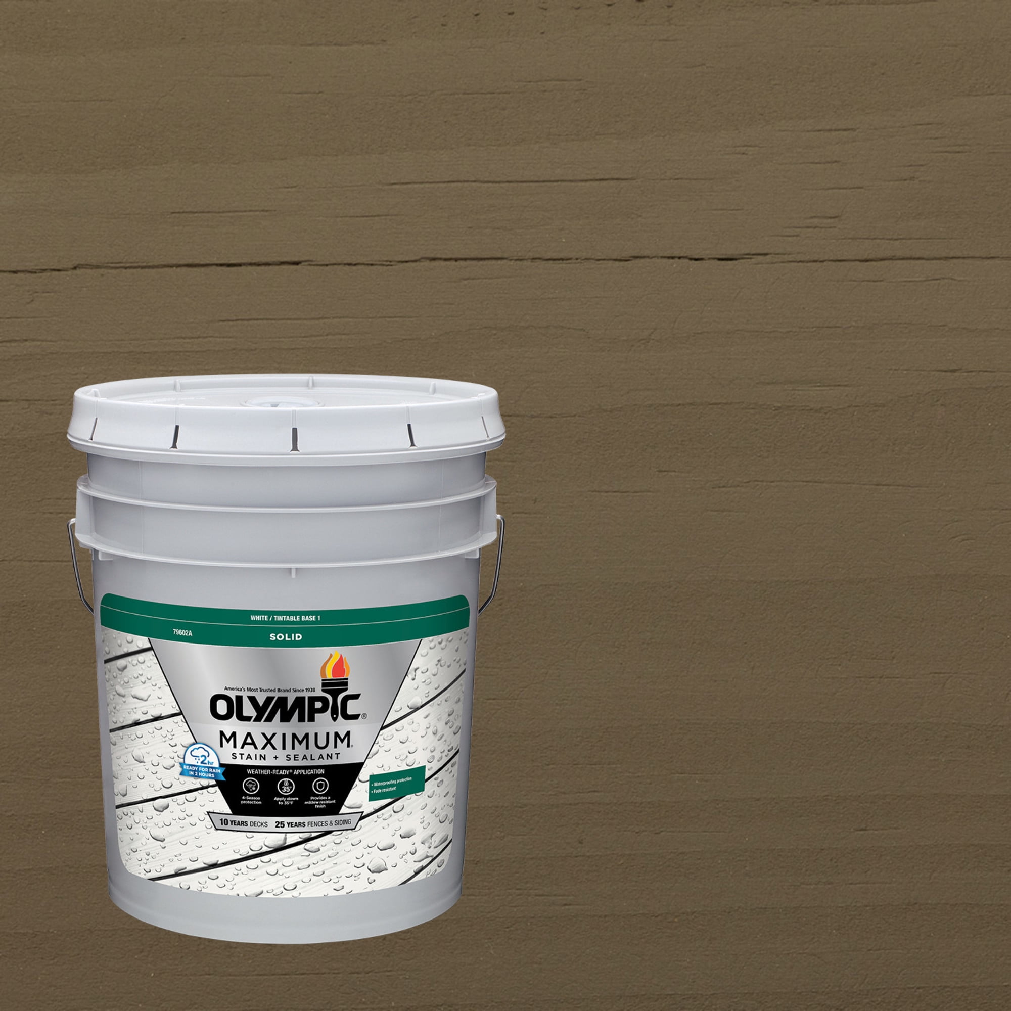 (2 pack) Olympic Maximum 5 Gallons SC-1036 Granite Solid Color Exterior Stain and Sealer in One
