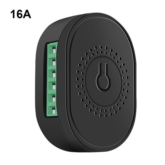 Wisewang Tuya WiFi Smart Switch Light 16A 2 Way Module DIY On Off Can Timing Control Wireless Breaker For Home Black 16A 1Set