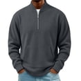 thumbnail image 2 of Frnrwgo Mens Sweater Soft Textured Loose Fit Half Zip Long Sleeve Pullover Casual Fall Winter Top, 2 of 8