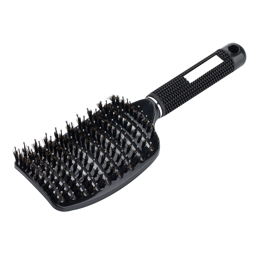 FunnyBeans Boar Bristle Hair Brush, Curved Vented Brush Faster Blow Drying, Professional Curved