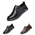 thumbnail image 4 of TIREOW Men's Genuine Leather Oxford Classic Round Toe Casual Fashion Shoes Lace Up Lug Sole Soft Bottom Business Work Dress Shoes Comfort Oxfords Dress Shoes, 4 of 7