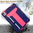 thumbnail image 2 of Allytech iPad Air 5 Case, iPad Air 4 Case, Rugged Heavy Duty Protective Build in Kickstand Feature Kids Friendly Anti-scratch Drop Proof Case Cover for Apple iPad Air 5th 4th Gen 10.9", Navyblue/Rose, 2 of 3