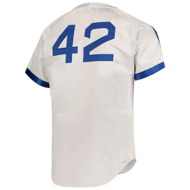 Men's Mitchell & Ness Jackie Robinson Gray Brooklyn Dodgers Cooperstown  Collection Authentic Jersey