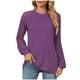thumbnail image 3 of Camiseta sin mangas para mujer,Camiseta de manga larga para mujer, cuello redondo, informal, 100 % poliéster, color liso, ideal para uso diario y en casa, sopatenor, 3 of 7