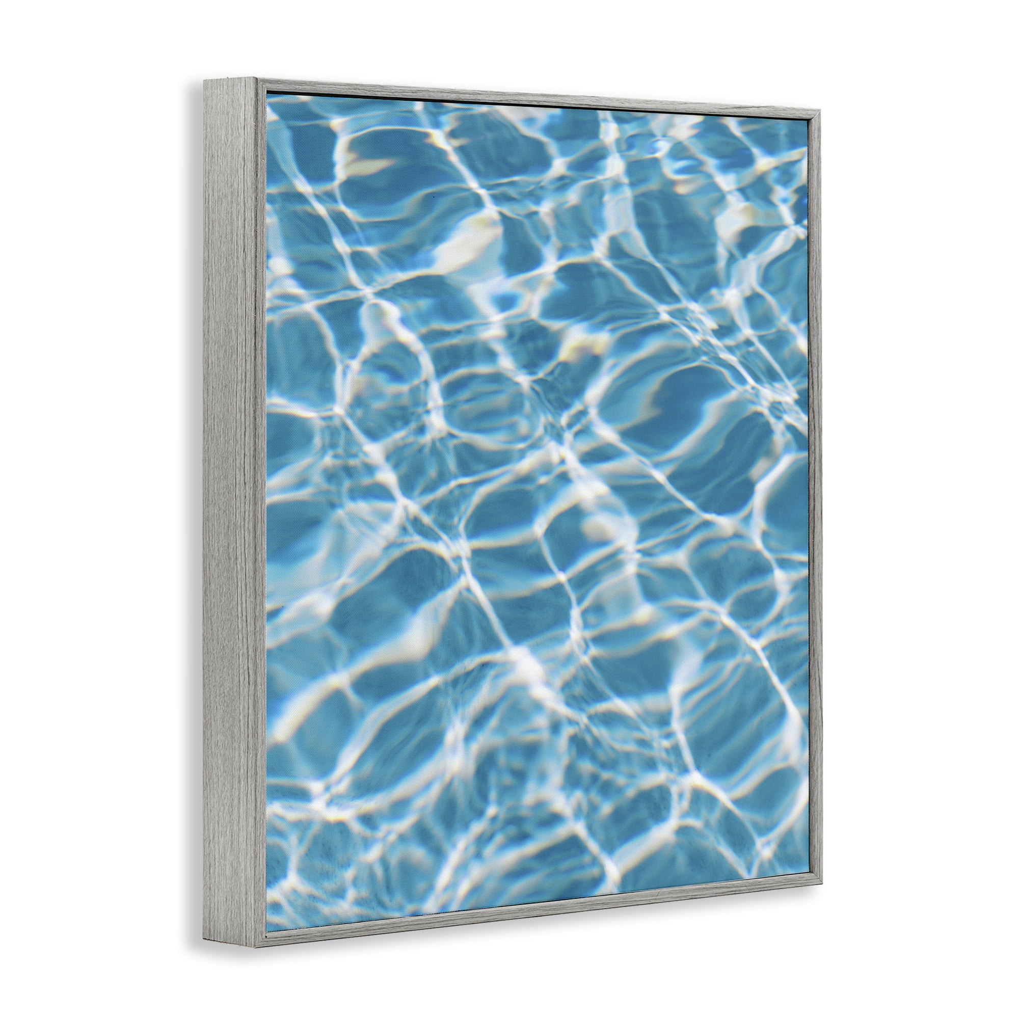 Stupell Industries Ocean Water Ripples Abstract Painting Gray Framed Art Print Wall Art, 11 x 14