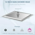 thumbnail image 3 of 12 inch Brushed Nickel Rain Shower Head - All Metal 304 Stainless Steel, Full Body Rainfall Shower with 144 Silicone Nozzles - Square Showerheads Ceiling or Wall Mount Modern Bathroom, 3 of 6