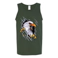 thumbnail image 2 of Torn Ripped Eagle Claws Animal Lover Mens Graphic Tank Top, Forest Green, Small, 2 of 3