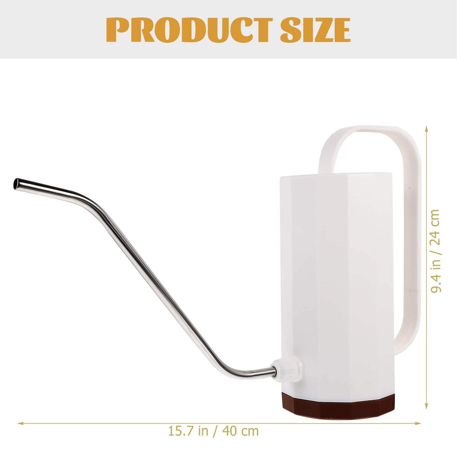 ELAYARD Flower Gardening Tool Plastic Watering Kettle White with Ergonomic Handle and Stable Design