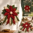thumbnail image 4 of DIY Christmas Poinsettia Quilted Door Hanger Sewing Kit, 18 Inch Farmhouse Patchwork Bow Craft Kit, Beginner‑Friendly All‑in‑one Fabric Supplies for Front Door, Wall Hanging and Decor, 4 of 6