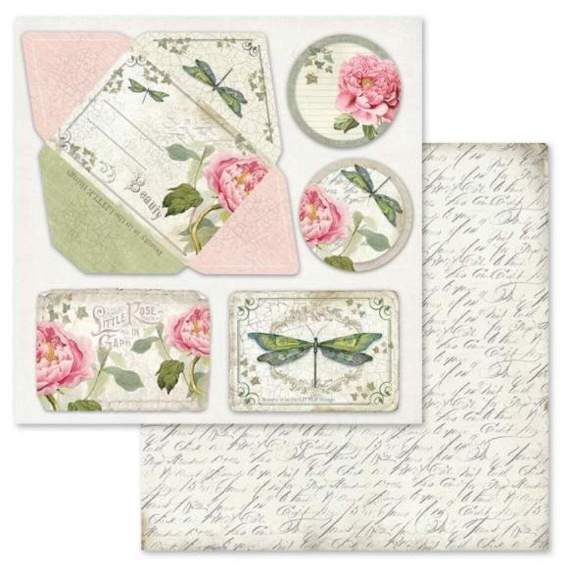 Stamperia Double-Sided Paper Pad 12x12 10/Pkg-Letters & Flowers, 10