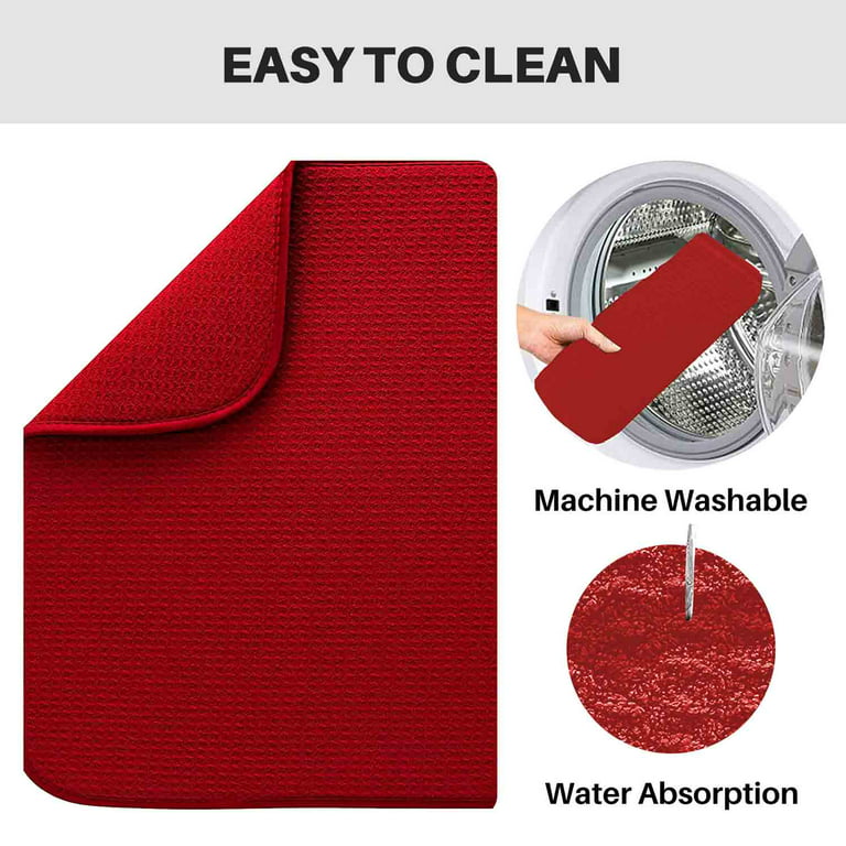 Juyafio Kitchen Dish Drying Mat Super Absorbent Dish Mats Machine Washable  for Counter 