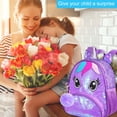 thumbnail image 3 of AGSDON 3PCS Toddler Backpack for Girls, 12" Unicorn Sequin Preschool Bookbag and Lunch Box - Purple, 3 of 7