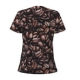 thumbnail image 4 of Naloa Coffee Bean Print T-Shirts Short Sleeve V Neck Tees for Women Fashion Tops Trendy Lightweight Soft Casual Summer Outfits Clothes, 4 of 5