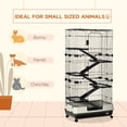 thumbnail image 6 of PawHut 26"/43"H Metal Bunny House Rabbit Cage Indoor Small Animal Hutch with Wheels, 6 of 10