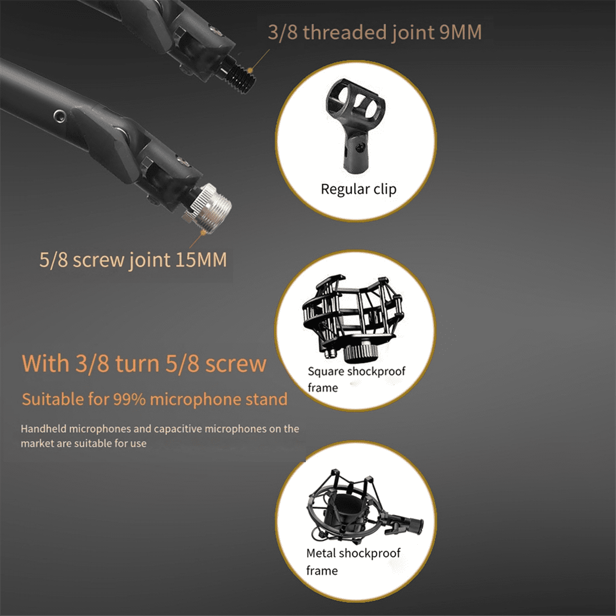 Microphone Stand Adjustable Heavy Suspension Scissor Boom Arm Holder Microphone Bracket USB Condenser Mic Holder