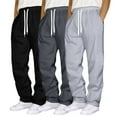 thumbnail image 2 of SLdy 3 Pcs Men's Casual Sweatpants Classic Fit with Pockets For Hiking Camping Fishing Outdoor Activities Durable Comfort Wear, Black M, 2 of 8