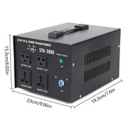 3000W Voltage Converter Step Up & Down Power Transformer 110V to 220V, 220V to 110V, Heavy Duty 5 Outlet