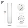 WGV Tall Cylinder Glass Vase, Open Width 6", Height 31", Clear Large