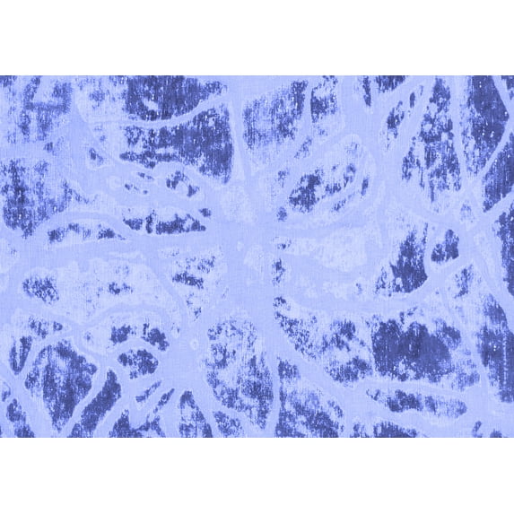 Ahgly Company Machine Washable Indoor Rectangle Oriental Blue Modern Area Rugs, 2' x 4'