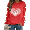 thumbnail image 4 of Fewfanhot Womens Tops Valentines Day Sweatshirt for Women Funny Love Heart Shirts Casual Valentine Pullover Long Sleeve Tops, 4 of 8