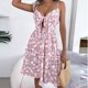 thumbnail image 3 of Vestido de Verano Floral Cuello en V Vestido de Arco de Poliéster, Vestido Casual sin Mangas para el Uso Diario Del Verano, 3 of 8