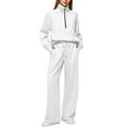 thumbnail image 2 of Pavied Two Piece Sets,Lounge Sets,Women's Comfortable Casual Daily Solid Color Pants Spring And Autumn Set,Matching Sets,Womens Sweatshirt,Tracksuit for Women,Fall Outfits,White L, 2 of 6