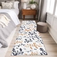 thumbnail image 4 of Grey Orange Botanical 2'x6' Runner Rugs for Hallway Kitchen Bedside Non Slip, Watercolor Spring Floral Summer Leaf Entryway Rug Runners with Rubber Backing, Long Carpet Runner for Laundry Room, 4 of 8