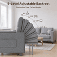 thumbnail image 6 of 50" Sofa Bed, Lofka 3 in 1 Convertible Sleeper Loveseat, Pull Out Couches with Adjustable Backrest for Living Room Apartment, Linen, Dark Gray, 6 of 11
